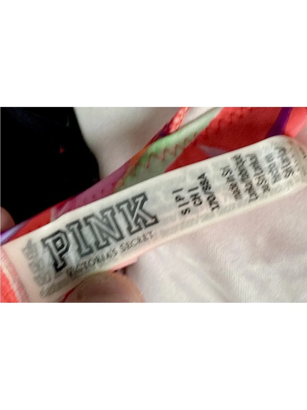 Victoria’s Secret PINK Bikini Halter Top Sz S Neon Bright Festival Y2K Bralette - Picture 10 of 12